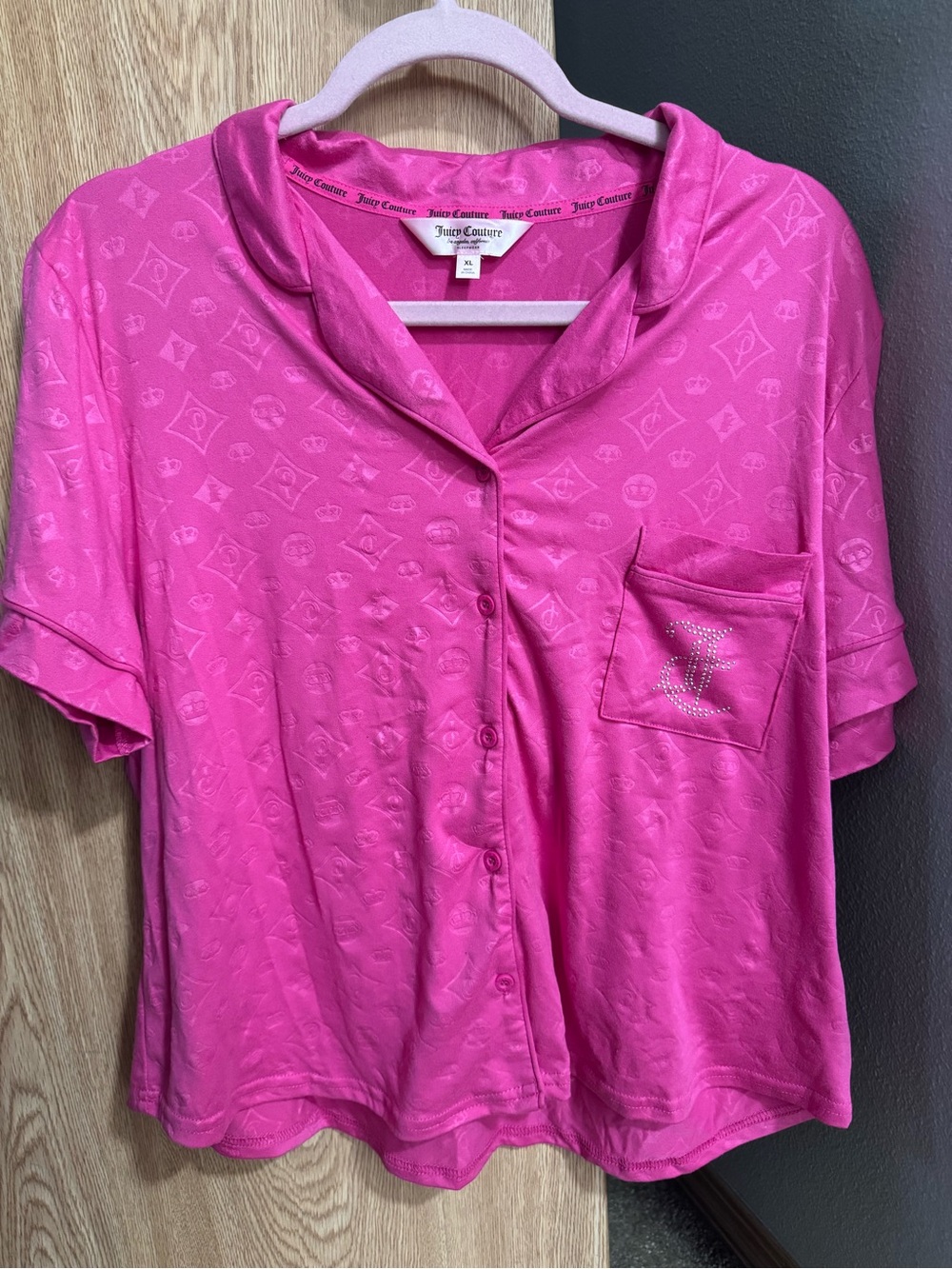 Juicy Couture Hot Pink Button-Front Pajama Set